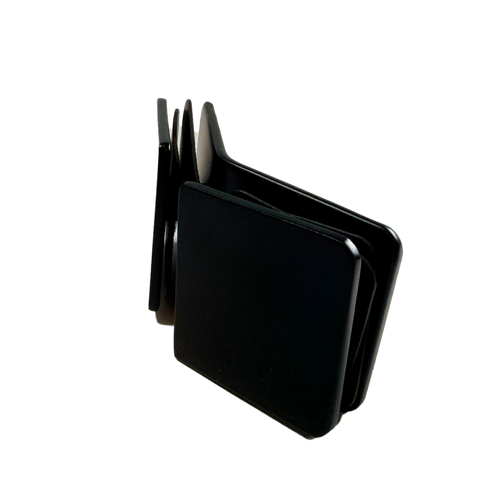 CLIP VIDRIO A VIDRIO 90° FIT NEGRO ACERO INOXIDABLE 304