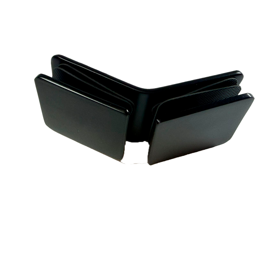 CLIP VIDRIO A VIDRIO 90° FIT NEGRO ACERO INOXIDABLE 304