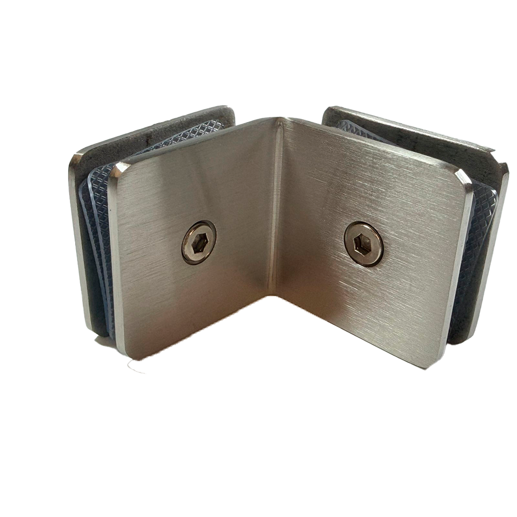 CLIP VIDRIO A VIDRIO 90° FIT SATIN ACERO INOXIDABLE 304