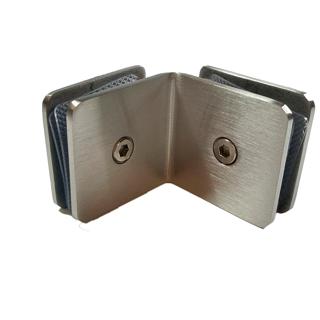 CLIP VIDRIO A VIDRIO 90° FIT SATIN ACERO INOXIDABLE 304