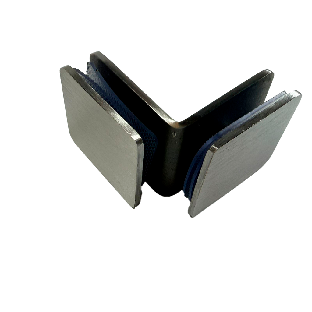 CLIP VIDRIO A VIDRIO 90° FIT SATIN ACERO INOXIDABLE 304