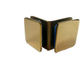 CLIP VIDRIO A VIDRIO 90° ORO BRILLANTE ACERO INOXIDABLE 201