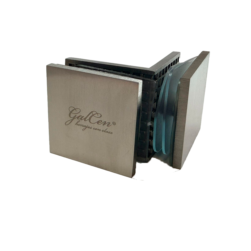 CLIP VIDRIO A VIDRIO 90° SATIN ACERO INOXIDABLE 304