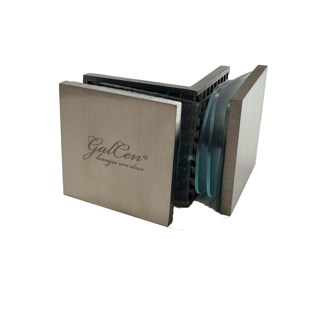CLIP VIDRIO A VIDRIO 90° SATIN ACERO INOXIDABLE 304