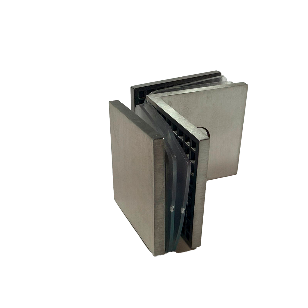 CLIP VIDRIO A VIDRIO 90° SATIN ACERO INOXIDABLE 304
