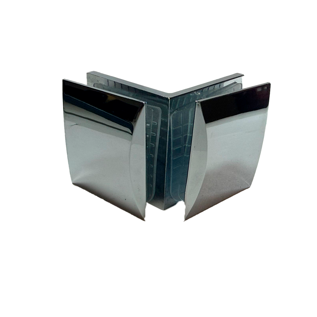CLIP VIDRIO A VIDRIO 90° CROMO ZAMAC