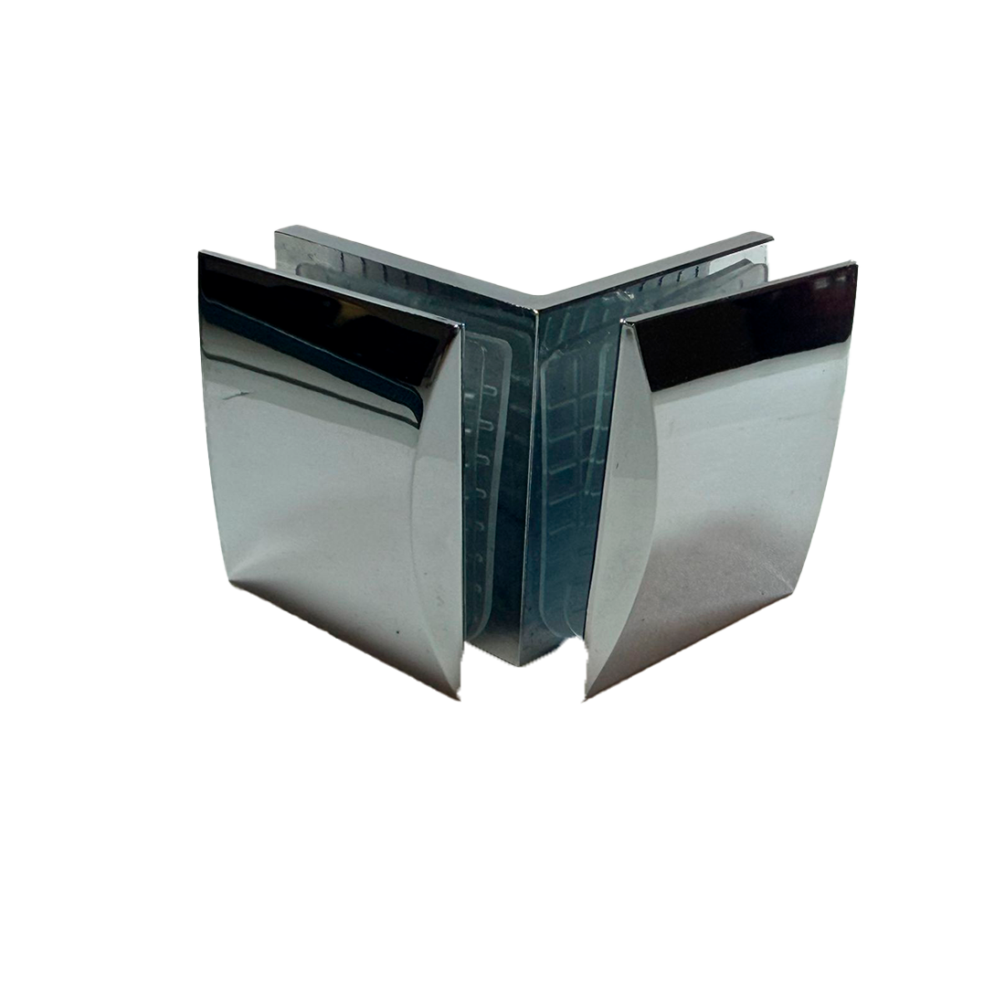 CLIP VIDRIO A VIDRIO 90° CROMO ZAMAC