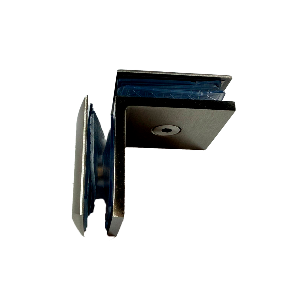 CLIP VIDRIO A VIDRIO 90° SATIN ZAMAC