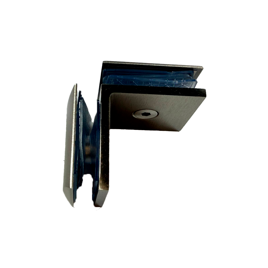 CLIP VIDRIO A VIDRIO 90° SATIN ZAMAC