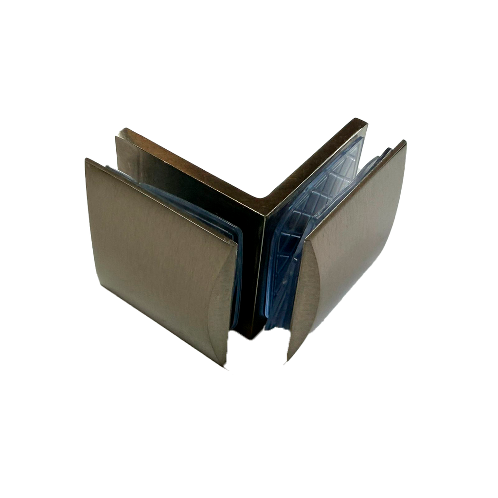 CLIP VIDRIO A VIDRIO 90° SATIN ZAMAC