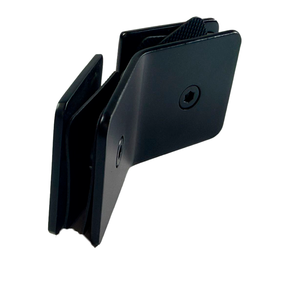 CLIP VIDRIO A VIDRIO 135° FIT NEGRO ACERO INOXIDABLE 304