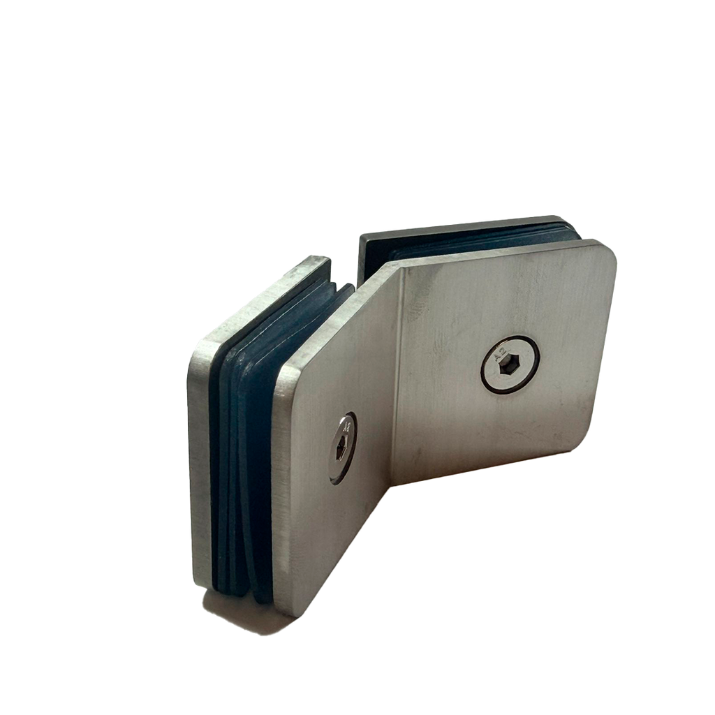 CLIP VIDRIO A VIDRIO 135° SATIN ACERO INOXIDABLE 304