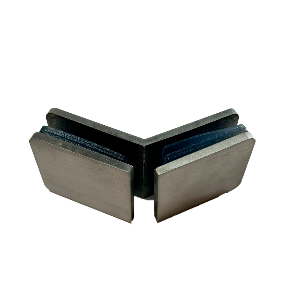 CLIP VIDRIO A VIDRIO 135° SATIN ACERO INOXIDABLE 304