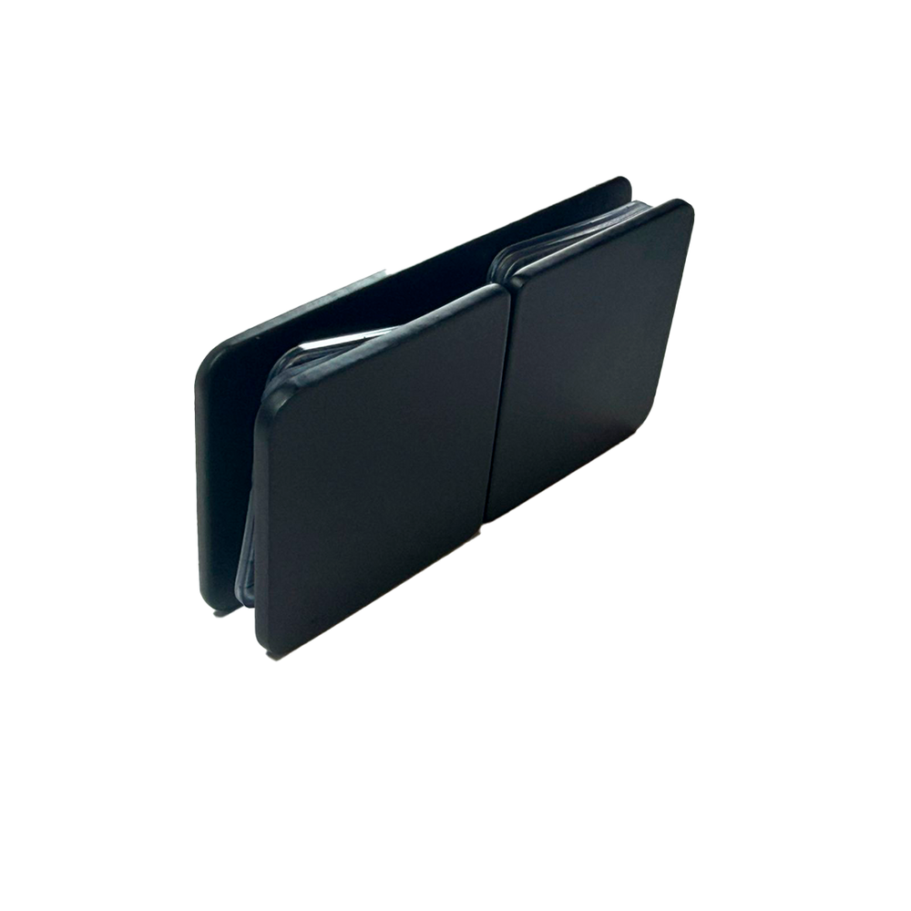 CLIP VIDRIO A VIDRIO 180° NEGRO ACERO INOXIDABLE 201