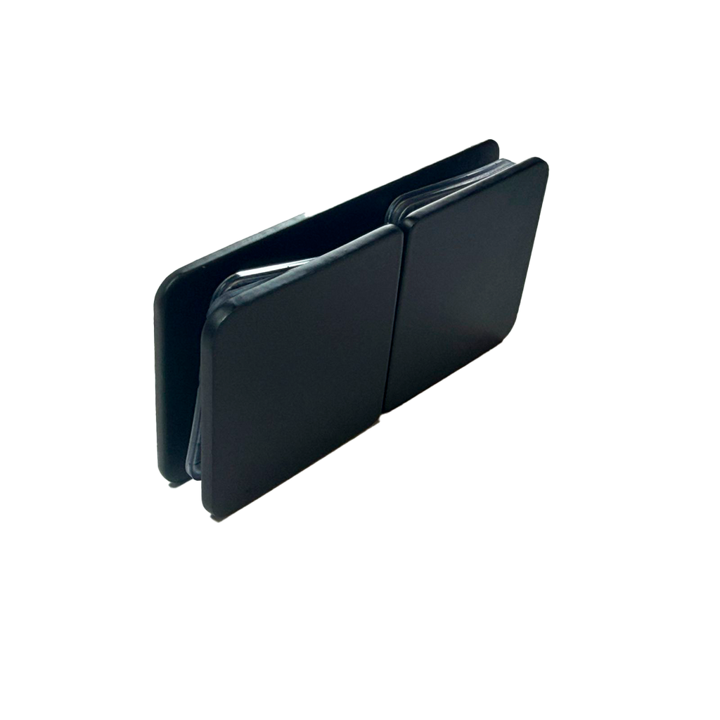 CLIP VIDRIO A VIDRIO 180° NEGRO ACERO INOXIDABLE 201