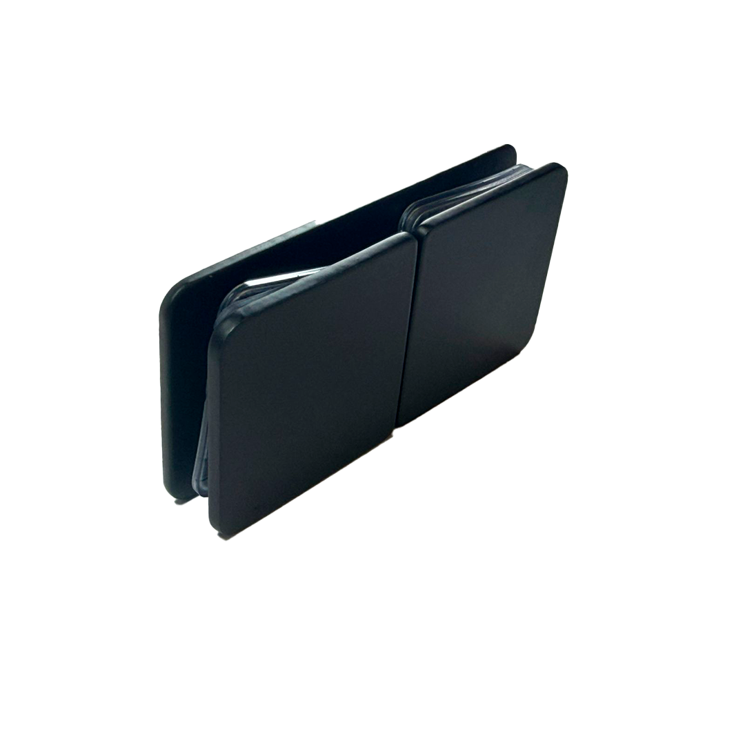 CLIP VIDRIO A VIDRIO 180° NEGRO ACERO INOXIDABLE 201