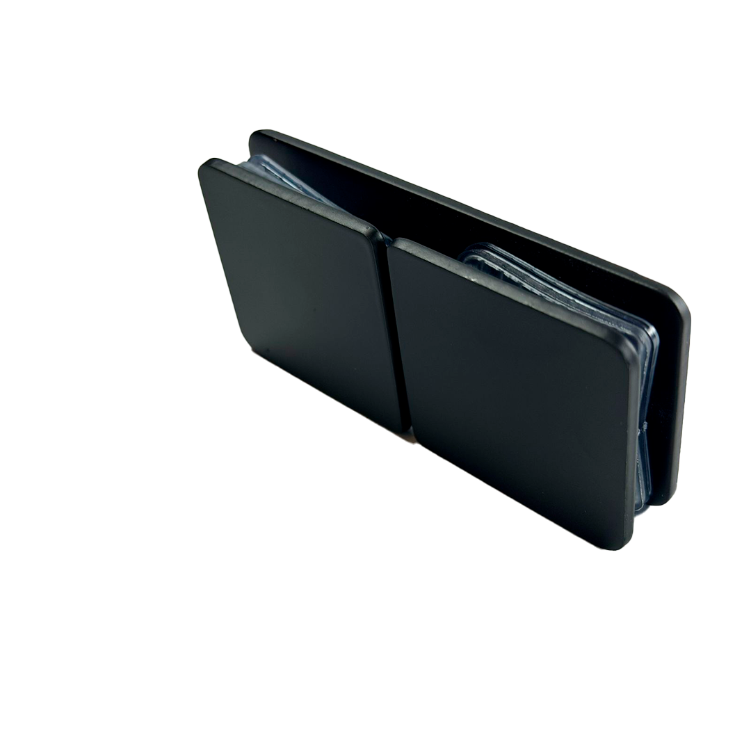 CLIP VIDRIO A VIDRIO 180° FIT NEGRO ACERO INOXIDABLE 304