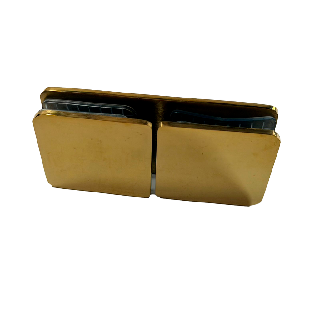 CLIP VIDRIO A VIDRIO 180° ORO BRILLANTE ACERO INOXIDABLE 201