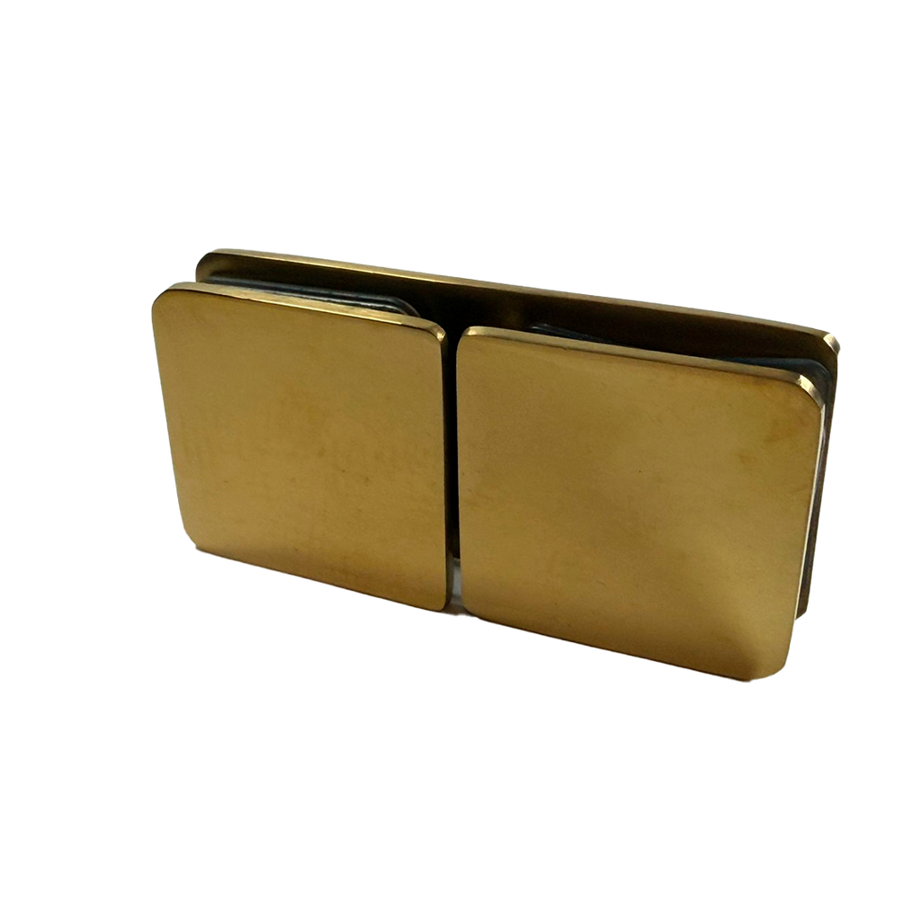 CLIP VIDRIO A VIDRIO 180° ORO BRILLANTE ACERO INOXIDABLE 201