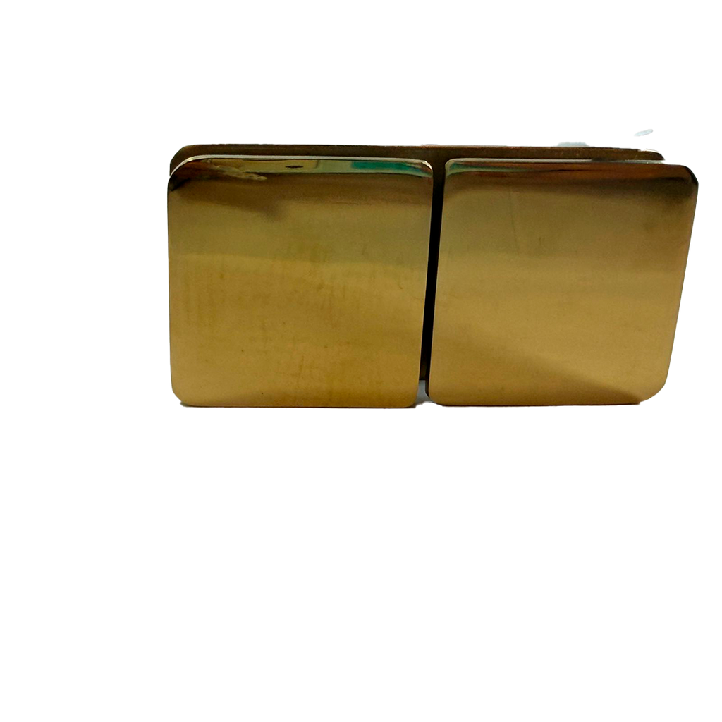 CLIP VIDRIO A VIDRIO 180° ORO BRILLANTE ACERO INOXIDABLE 201