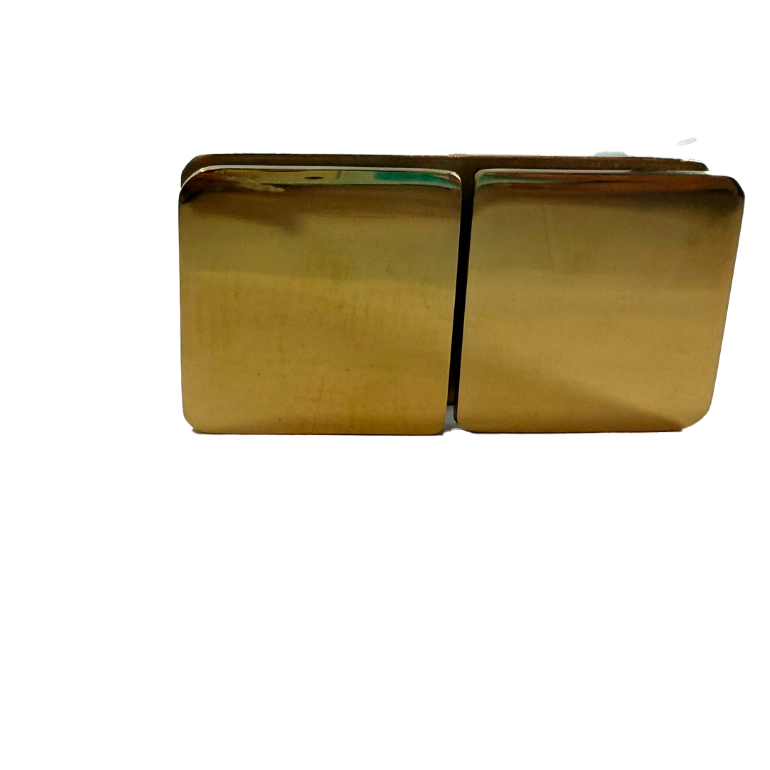 CLIP VIDRIO A VIDRIO 180° ORO BRILLANTE ACERO INOXIDABLE 201