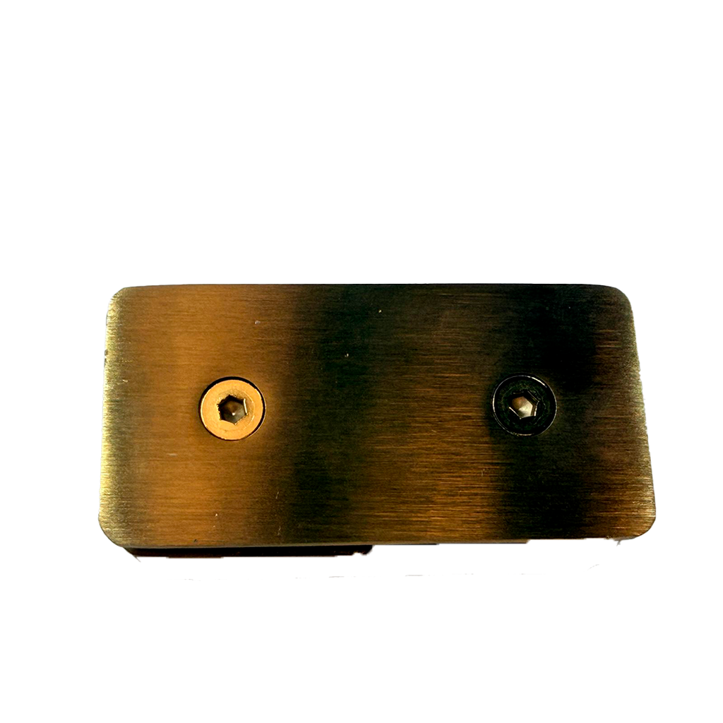 CLIP VIDRIO A VIDRIO 180° ORO MATE ACERO INOXIDABLE 201