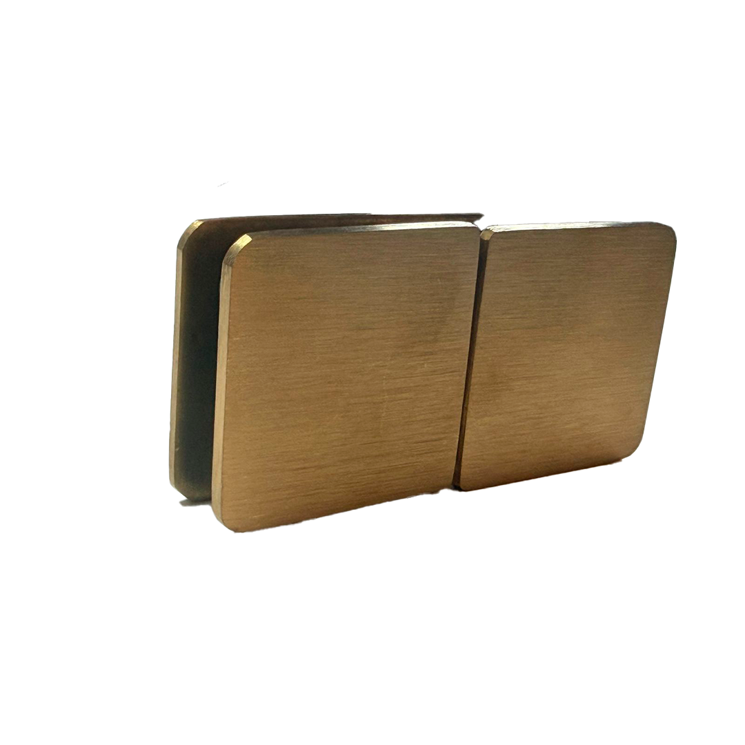 CLIP VIDRIO A VIDRIO 180° ORO MATE ACERO INOXIDABLE 201