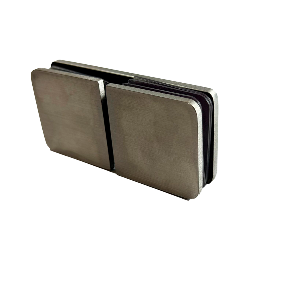CLIP VIDRIO A VIDRIO 180° SATIN ACERO INOXIDABLE 201