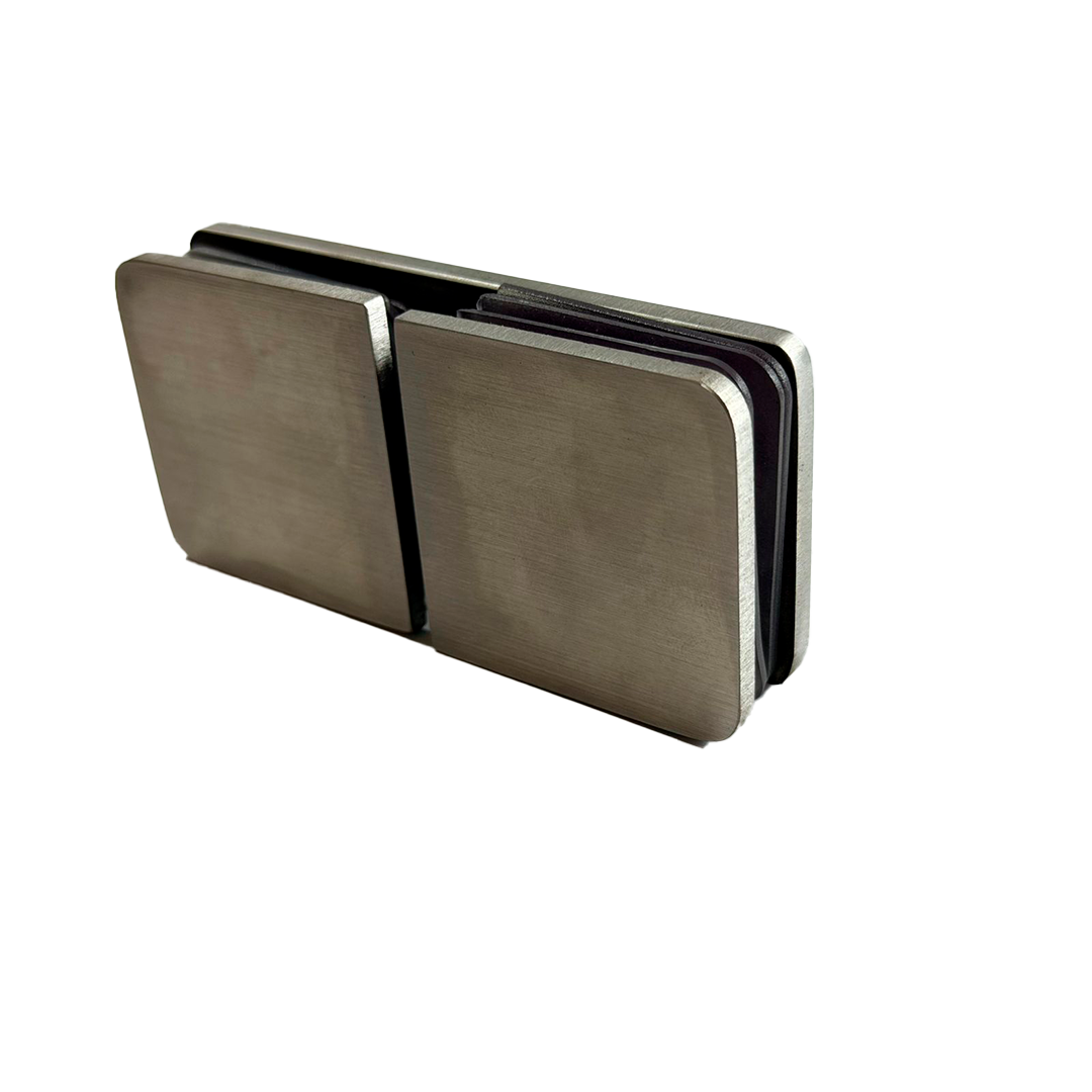CLIP VIDRIO A VIDRIO 180° SATIN ACERO INOXIDABLE 201