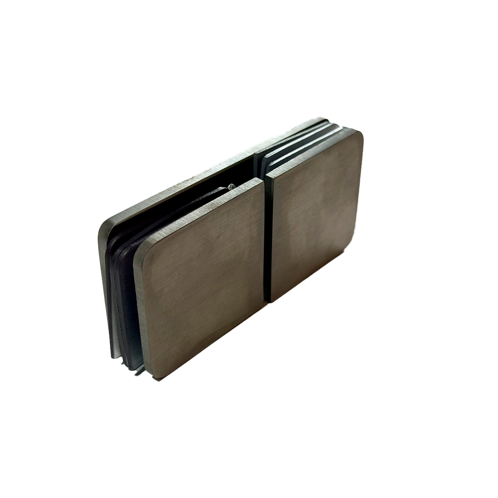CLIP VIDRIO A VIDRIO 180° SATIN ACERO INOXIDABLE 304