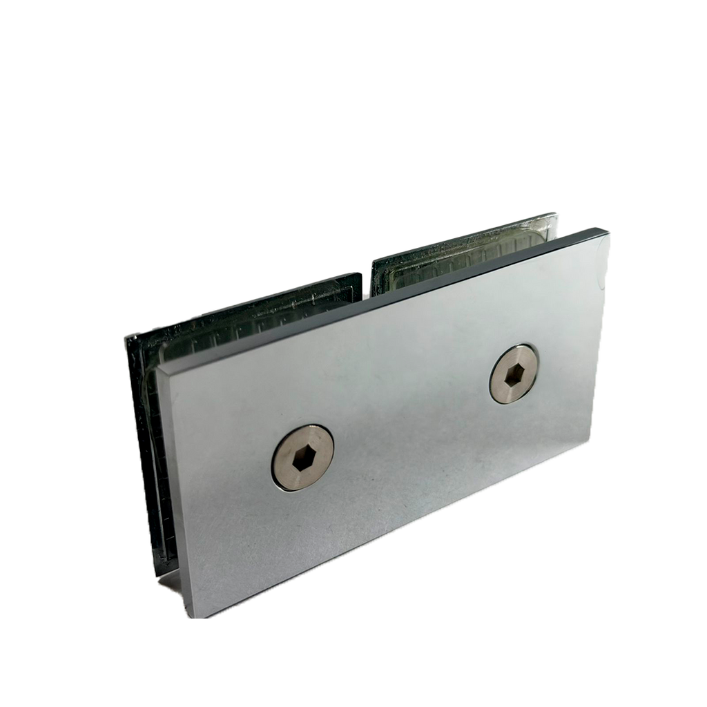 CLIP VIDRIO A VIDRIO 180° CROMO ZAMAC
