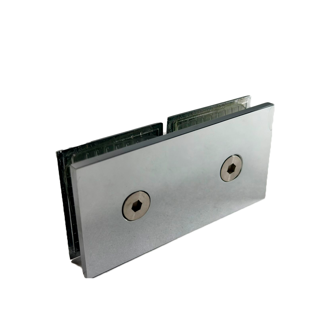 CLIP VIDRIO A VIDRIO 180° CROMO ZAMAC