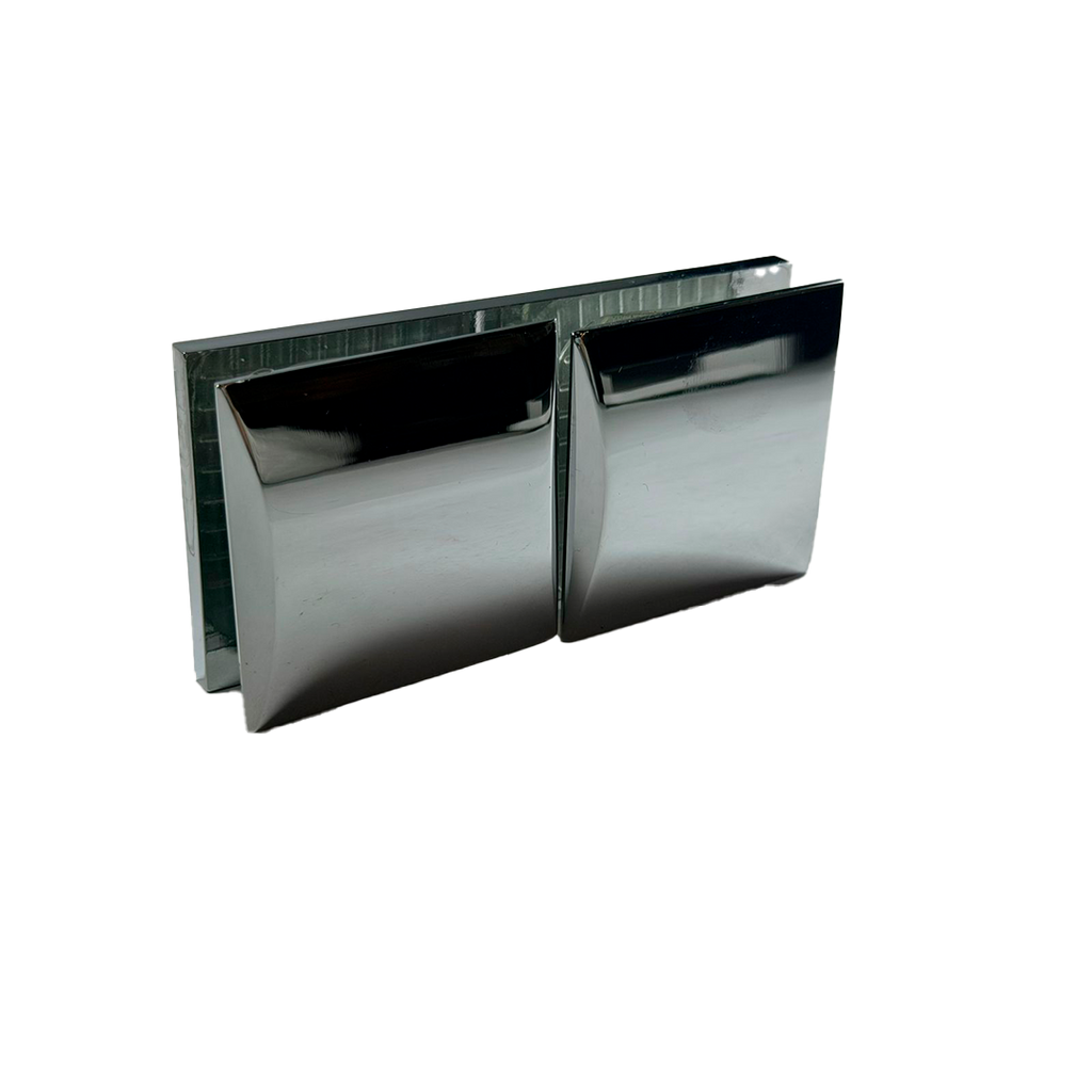 CLIP VIDRIO A VIDRIO 180° CROMO ZAMAC