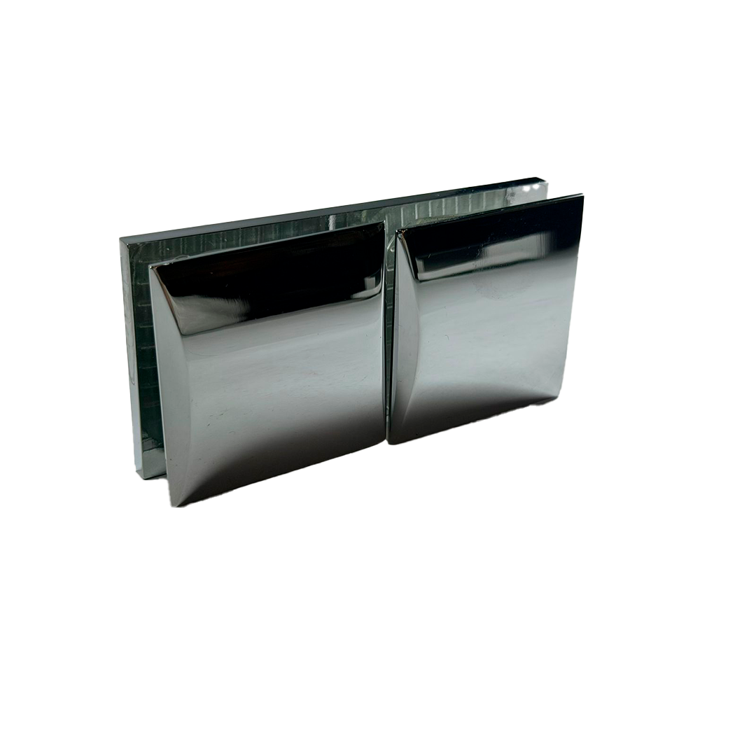 CLIP VIDRIO A VIDRIO 180° CROMO ZAMAC