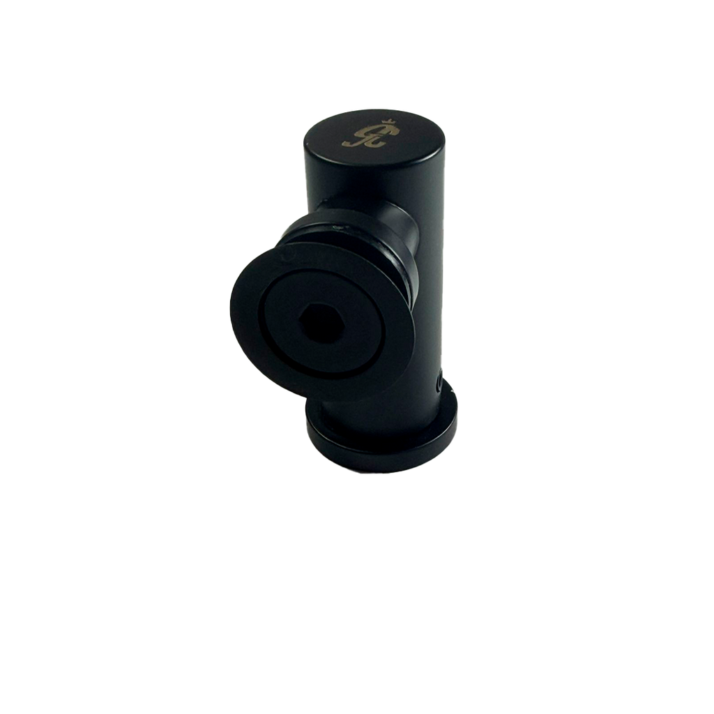 CONECTOR TIPO PIPA 90° MURO A VIDRIO AVELLANADO NEGRO ACERO INOXIDABLE 201