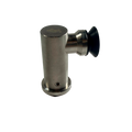 CONECTOR TIPO PIPA 90° MURO A VIDRIO AVELLANADO SATIN ACERO INOXIDABLE 201