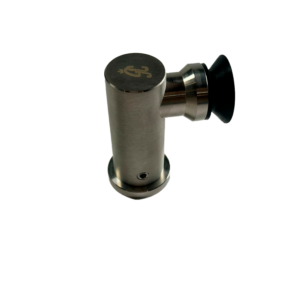 CONECTOR TIPO PIPA 90° MURO A VIDRIO AVELLANADO SATIN ACERO INOXIDABLE 201