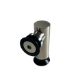 CONECTOR TIPO PIPA 90° VIDRIO A VIDRIO AVELLANADO SATIN ACERO INOXIDABLE 304