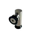 CONECTOR TIPO PIPA 90° VIDRIO A VIDRIO AVELLANADO SATIN ACERO INOXIDABLE 201