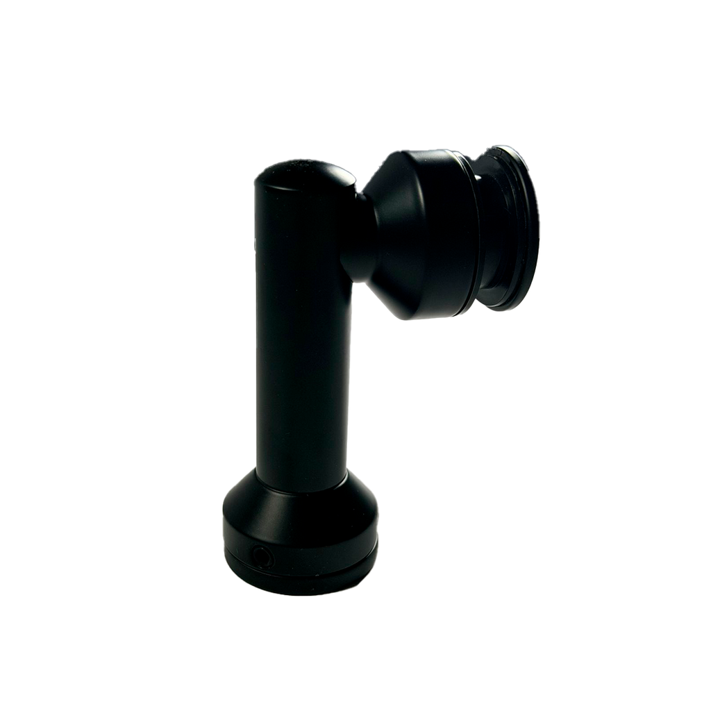 CONECTOR TIPO PIPA 90° MURO A VIDRIO NEGRO ACERO INOXIDABLE 201