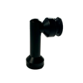 CONECTOR TIPO PIPA 90° MURO A VIDRIO NEGRO ACERO INOXIDABLE 201