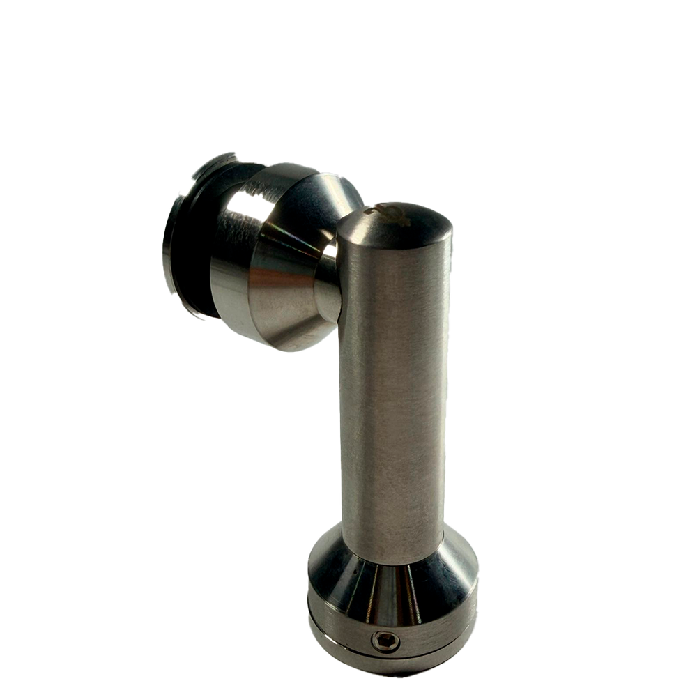 90° PIPE-TYPE WALL-TO-GLASS CONNECTOR SATIN STAINLESS STEEL 304