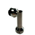 CONECTOR TIPO PIPA 90° MURO A VIDRIO SATIN ACERO INOXIDABLE 304