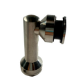 CONECTOR TIPO PIPA 90° MURO A VIDRIO SATIN ACERO INOXIDABLE 201