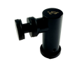 CONECTOR TIPO PIPA 90° MURO A VIDIRIO CON CHAPETON NEGRO ACERO INOXIDABLE 201