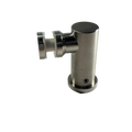 CONECTOR TIPO PIPA 90° MURO A VIDIRIO CON CHAPETON SATIN ACERO INOXIDABLE 304