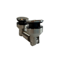 CONECTOR TIPO PIPA VIDRIO A VIDRIO AJUSTABLE SATIN ACERO INOXIDABLE 304