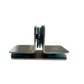 CLIP VIDIRIO A VIDRIO CON PORTACOSTILLA 8MM SATIN ACERO INOXIDABLE 201