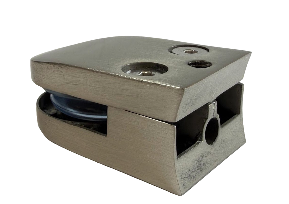 GRAPA BASE CURVA CON PERFORACION PETIT SATIN ACERO INOXIDABLE 304