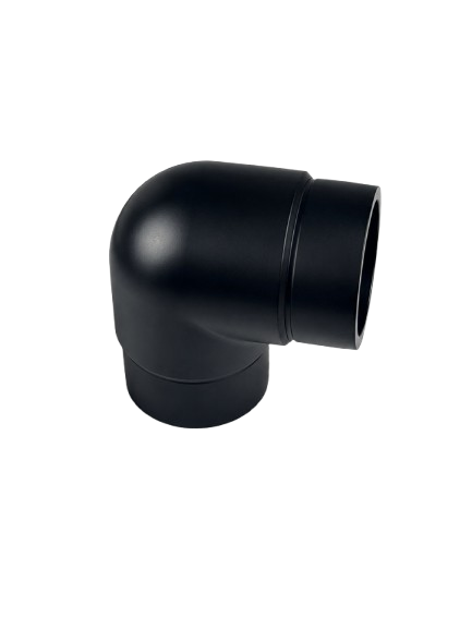UNION DE 90° PARA TUBO 2 NEGRO ACERO INOXIDABLE 304